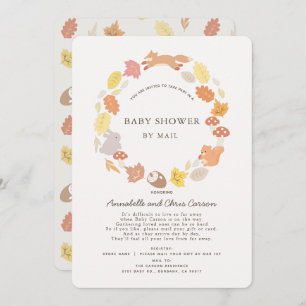 Invitation Baby shower de couronne d'animaux de bois par cour