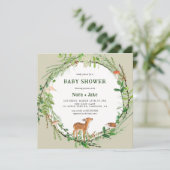 Invitation Baby shower de couronne de bois Whimsical (Debout devant)