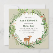 Invitation Baby shower de couronne de bois Whimsical (Devant)