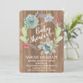 Invitation Baby shower de couronne de Cactus Succu (Debout devant)