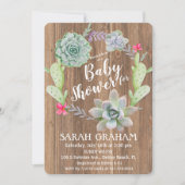 Invitation Baby shower de couronne de Cactus Succu (Devant)