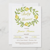 Invitation Baby shower de couronne de citron (Devant)
