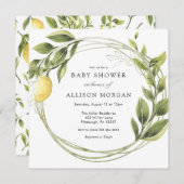 Invitation Baby shower de couronne de citron et de (Devant / Derrière)