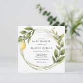 Invitation Baby shower de couronne de citron et de (Debout devant)