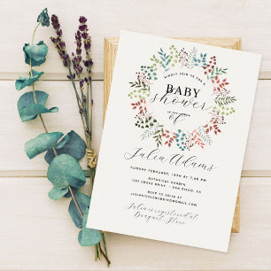 Invitation Baby shower de couronne de feuilles d'automne de l