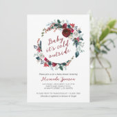 Invitation Baby shower de couronne de Noël (Debout devant)