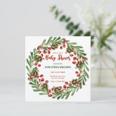 Invitation Baby shower de couronne de Noël (Debout devant)