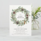 Invitation Baby shower de couronne de Noël (Debout devant)