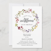 Invitation Baby shower de couronne Fleur sauvage doux (Devant)