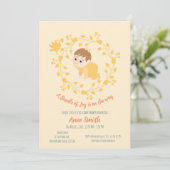 Invitation Baby shower de couronne florale (Debout devant)