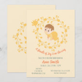 Invitation Baby shower de couronne florale (Devant / Derrière)