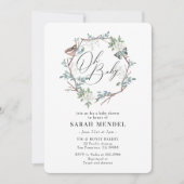 Invitation Baby shower de couronne florale de papillons de la (Devant)