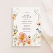 Invitation Baby shower de couronnes de fleurs rose pâle