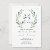 Invitation Baby shower de couronnes de verge de la branche d' (Devant)
