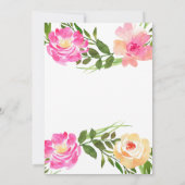Invitation Baby shower de couronnes florales d'aquarelle (Dos)