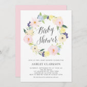 Invitation Baby shower de couronnes florales Paste (Devant / Derrière)