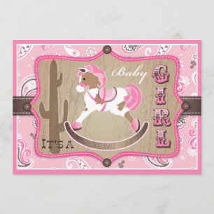 Invitation Baby shower de cow-girl d'impression de bandanna
