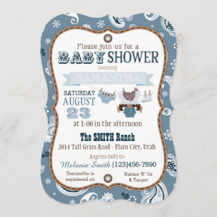 Invitation Baby shower de Cowboy Bandanna Jumper