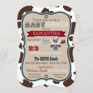 Invitation Baby shower de Cowboy Bandanna Jumper