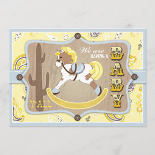 Invitation Baby shower de cowboy de cheval de basculage