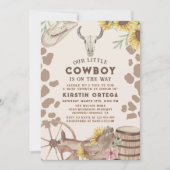 Invitation Baby shower de cowboy rustique occidental (Devant)