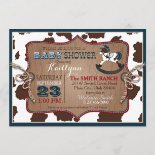 Invitation Baby shower de Cowboy Western Rocking Horse