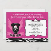 Invitation Baby shower de crâne de l'étoile violette (Devant)