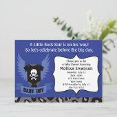 Invitation Baby shower de crâne de vedette du rock (Debout devant)