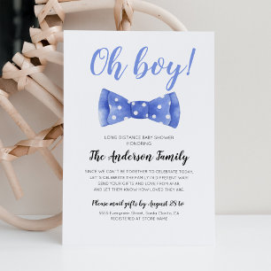 Invitation Baby shower de Cravate Bow par distance de courrie