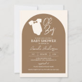 Invitation Baby shower de Cravate de  de boue Brown et crème (Devant)