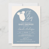 Invitation Baby shower de Cravate Dusty Blue Bow (Devant)