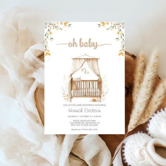 Invitation Baby shower de crèche Neutral Boho tendance