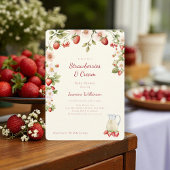 Invitation Baby shower de crème de fraise d'aquarelle