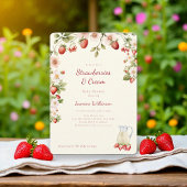 Invitation Baby shower de crème de fraise d'aquarelle
