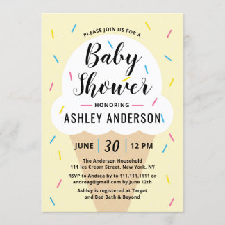 Invitation Baby shower de crème glacée