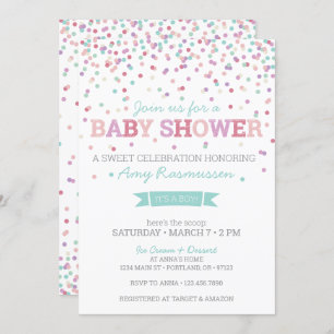 Invitation Baby shower de crème glacée à saupoudrer - Garçon