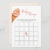 Invitation Baby shower de crème glacée Bingo (Devant / Derrière)