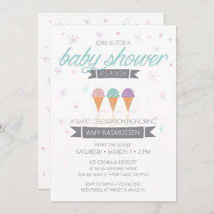 Invitation Baby shower de crème glacée - C'est un
