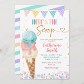 Invitation Baby shower de crème glacée Pastel Summer (Devant / Derrière)