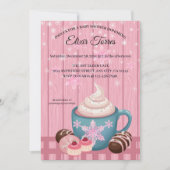 Invitation Baby shower de crème humide en bois rose (Devant)