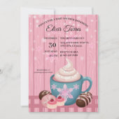 Invitation Baby shower de crème humide en bois rose (Devant)
