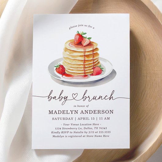 Invitation Baby shower de crêpes de Brunch pour bébé