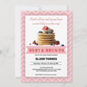 Invitation Baby shower de crêpes de fraise rose pour bébé et  (Devant)