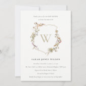 Invitation Baby shower de crête Fleur sauvage rose rose (Devant)