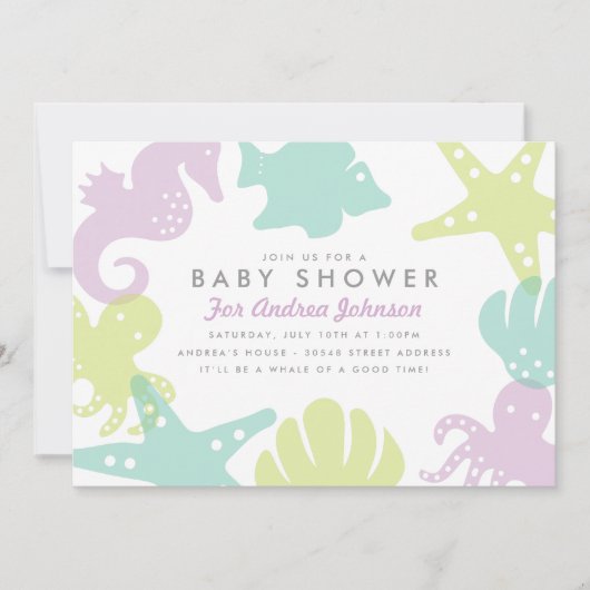 Invitation Baby shower de critères océaniques mign (Devant)