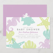 Invitation Baby shower de critères océaniques mign (Devant / Derrière)