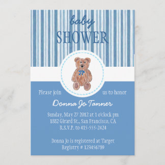 Invitation Baby shower de croquis de l'ours en peluche Invita