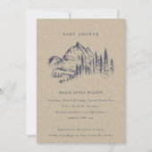 Invitation Baby shower de croquis Kraft Pine Mount (Devant)