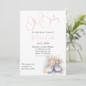 Invitation Baby shower de crottes de bébé blanc (Debout devant)