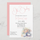 Invitation Baby shower de crottes de bébé blanc (Devant / Derrière)